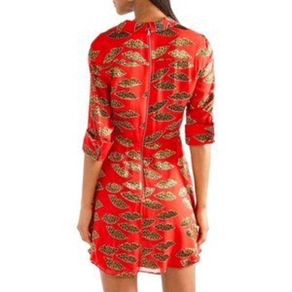 NWT Alice + Olivia Women's Mini Dress: famous Donald Robertson - Cheetah Lips - Picture 5 of 11